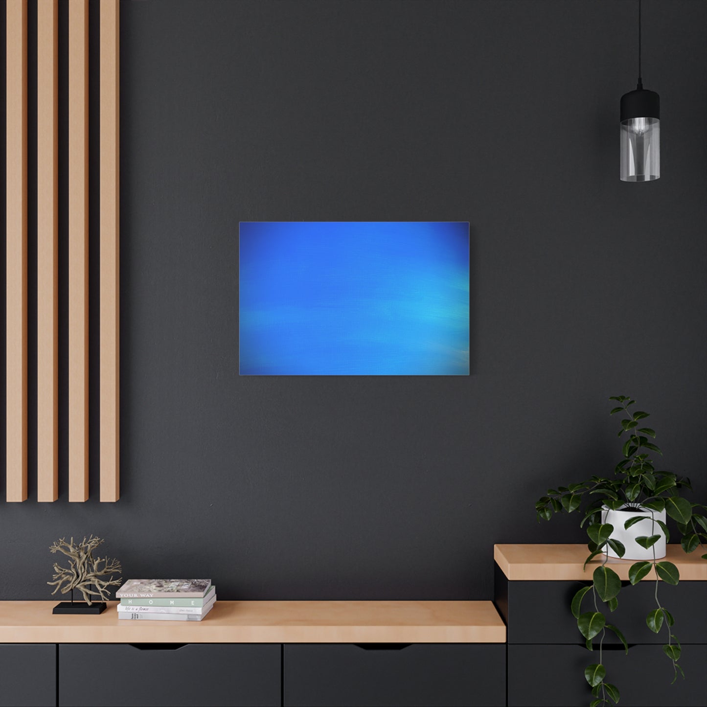 Blue Burst - Gradient Matte Canvas Print — Abstract Ocean Wall Art, Stretched 1.25"