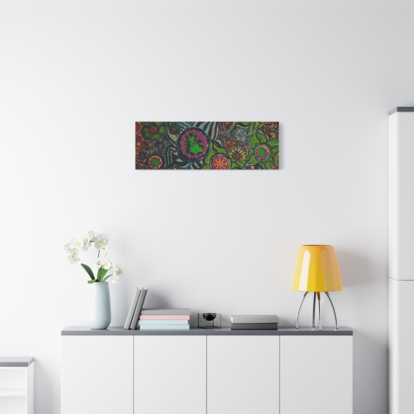 Urban_gardening-03 - Psychedelic Floral Canvas Print — Vibrant Abstract Garden Wall Art