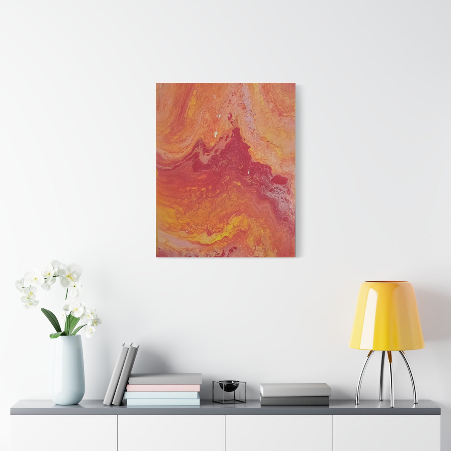 Abstract Pepto Popured - Sunset Swirl Matte Canvas Art - Stretched 1.25"