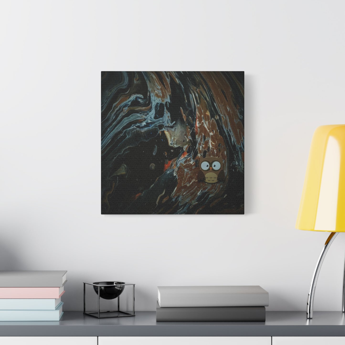 Abstract Swirl Owl Matte Canvas Print