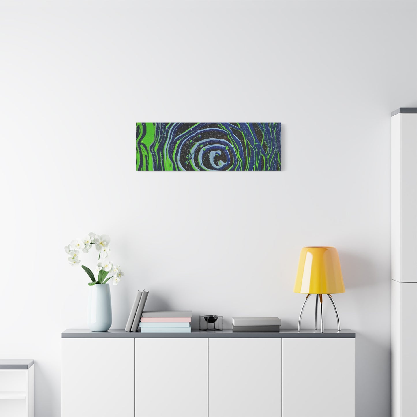 Abstract Green Swirl Matte Canvas Art — Stretched 1.25" Wall Décor