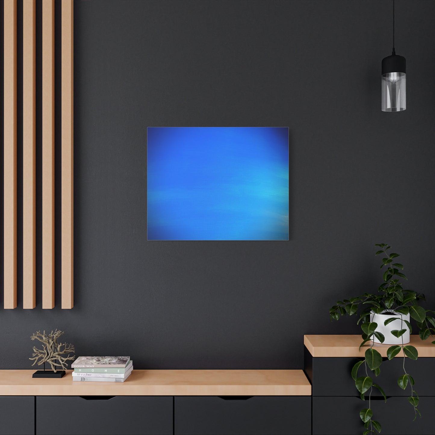 Blue Burst - Gradient Matte Canvas Print — Abstract Ocean Wall Art, Stretched 1.25"