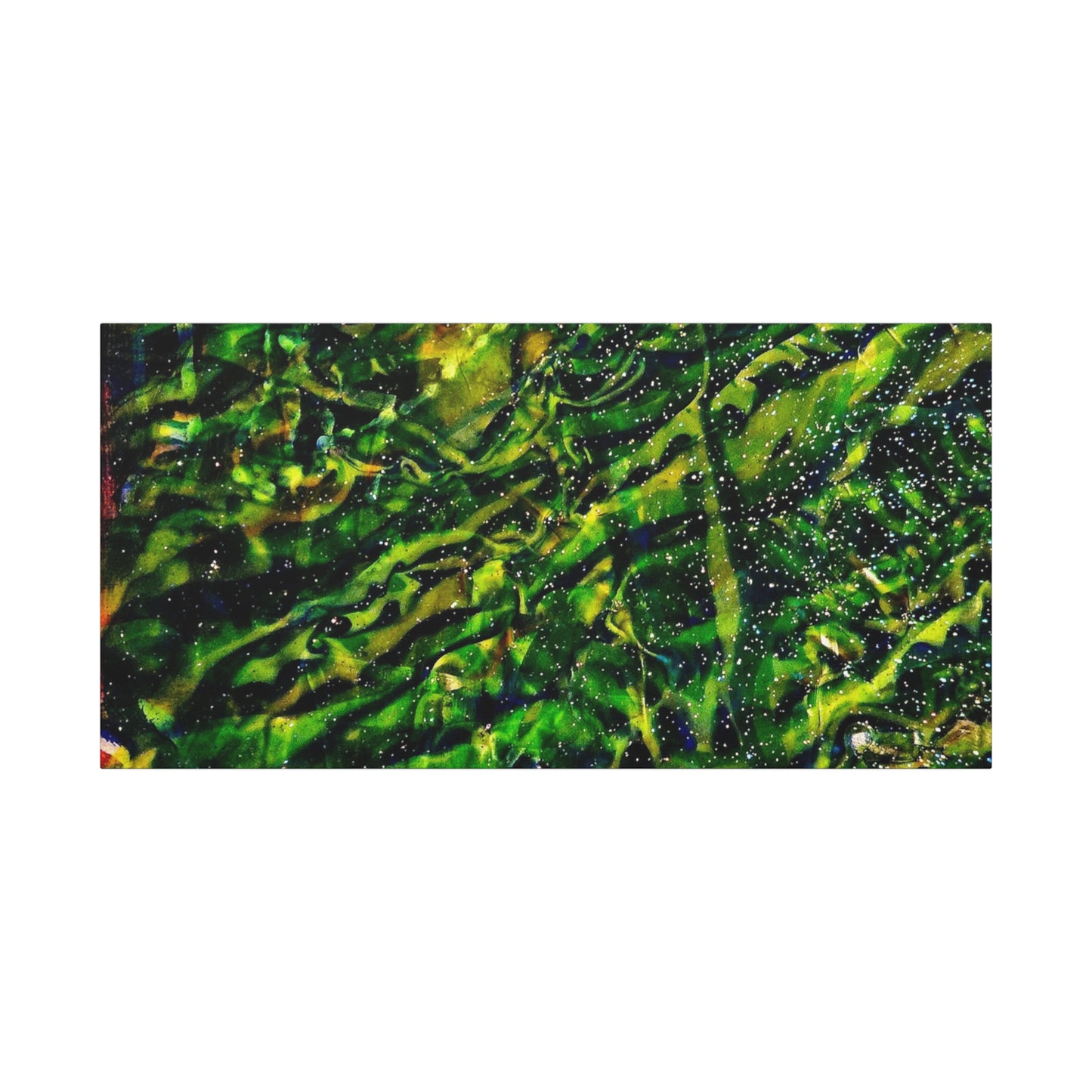 Confessions - Abstract Green Texture Canvas - Matte Stretched Wall Art