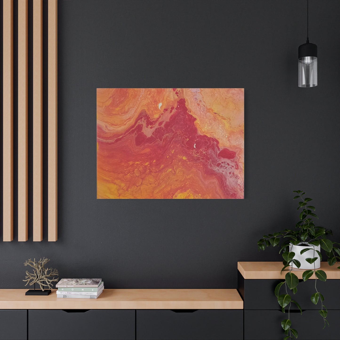 Abstract Pepto Popured - Sunset Swirl Matte Canvas Art - Stretched 1.25"