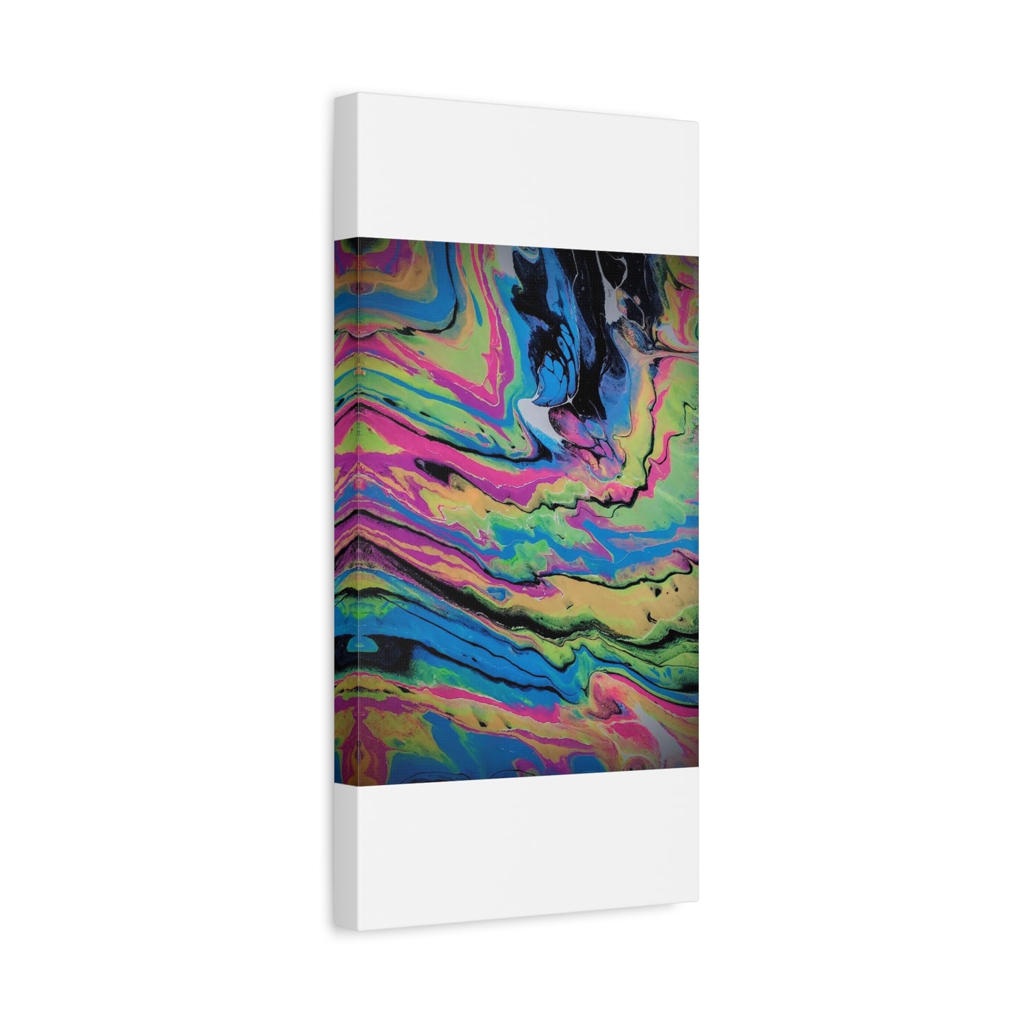 Abstract Neon Fluid Art Canvas Print — Vibrant Psychedelic Wall Decor