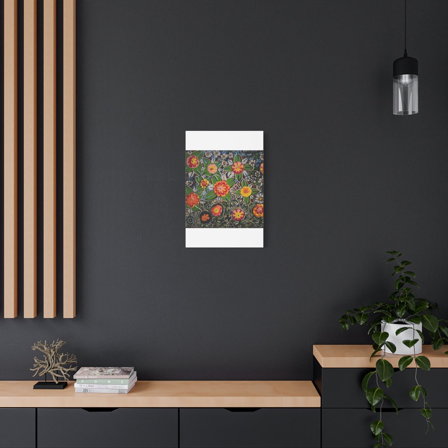Urban_gardening-04 - Floral Pop Matte Stretched Canvas – Colorful Hand-Painted Garden Wall Art