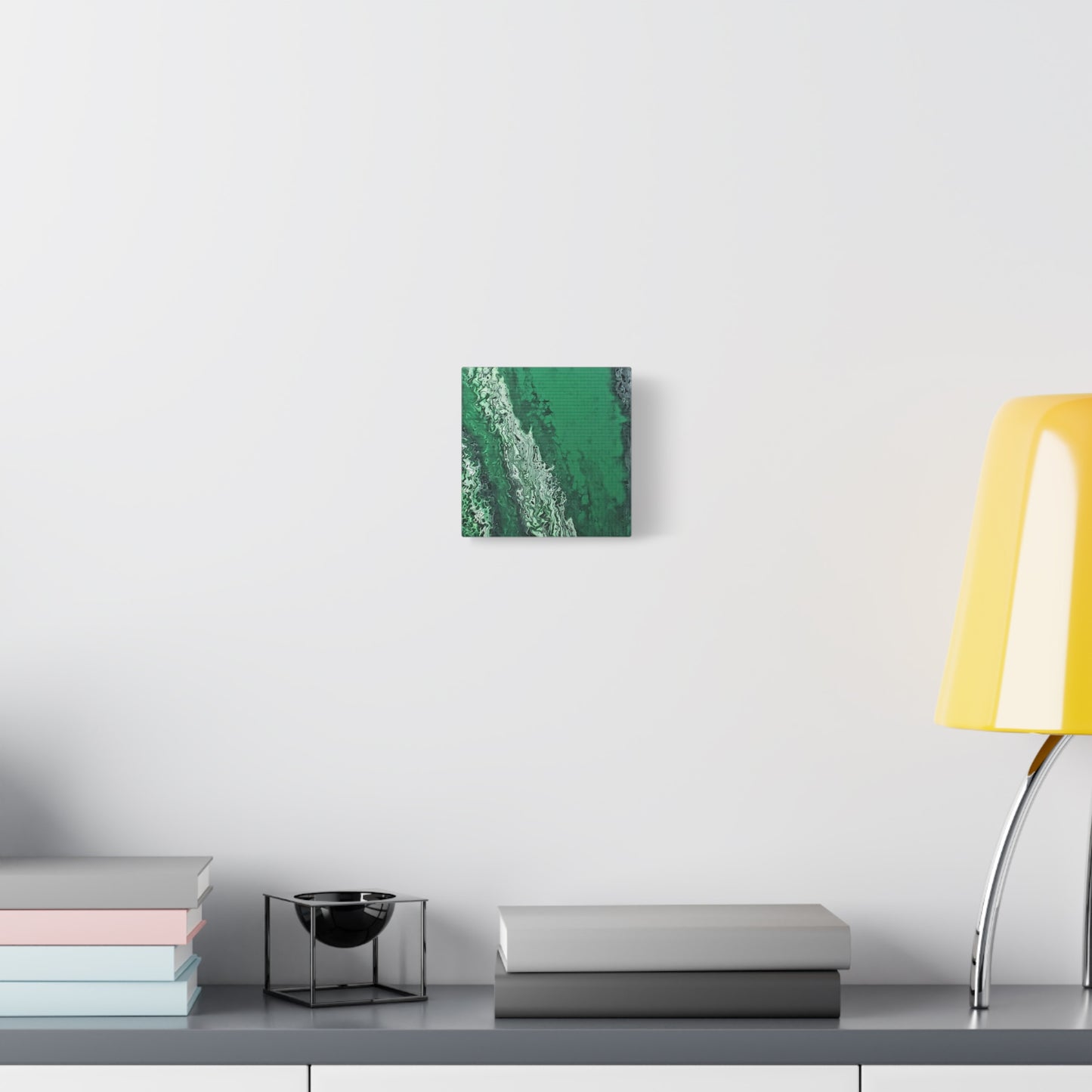 Emerald Wave Abstract Canvas Print — Matte Stretched Wall Art