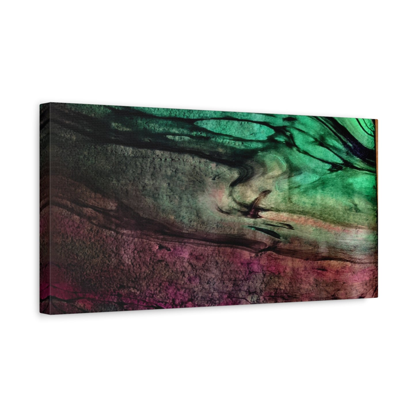 flame tempered pour - Abstract Teal & Magenta Canvas Wall Art — Matte Stretched 1.25"