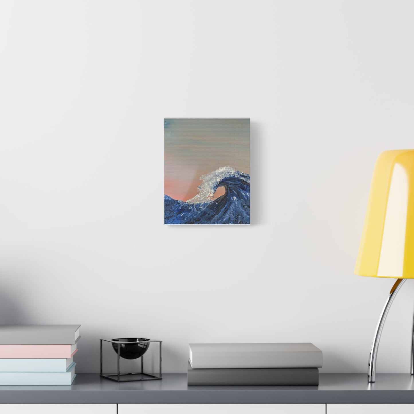 California_Coast - Ocean Wave Canvas Art — Blue Wave Seascape Matte Stretched Canvas