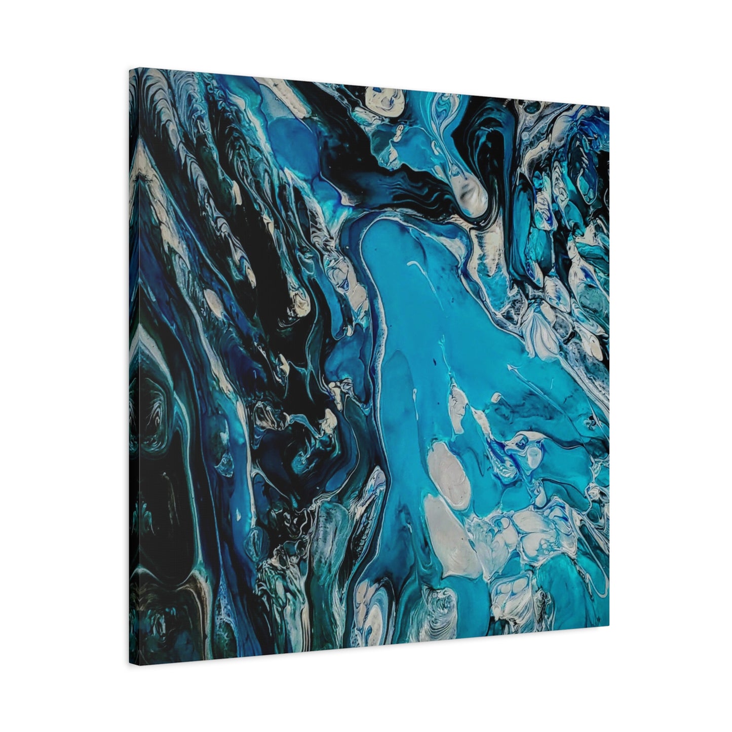 Blue Ocean Abstract Matte Canvas Print — Stretched Wall Art