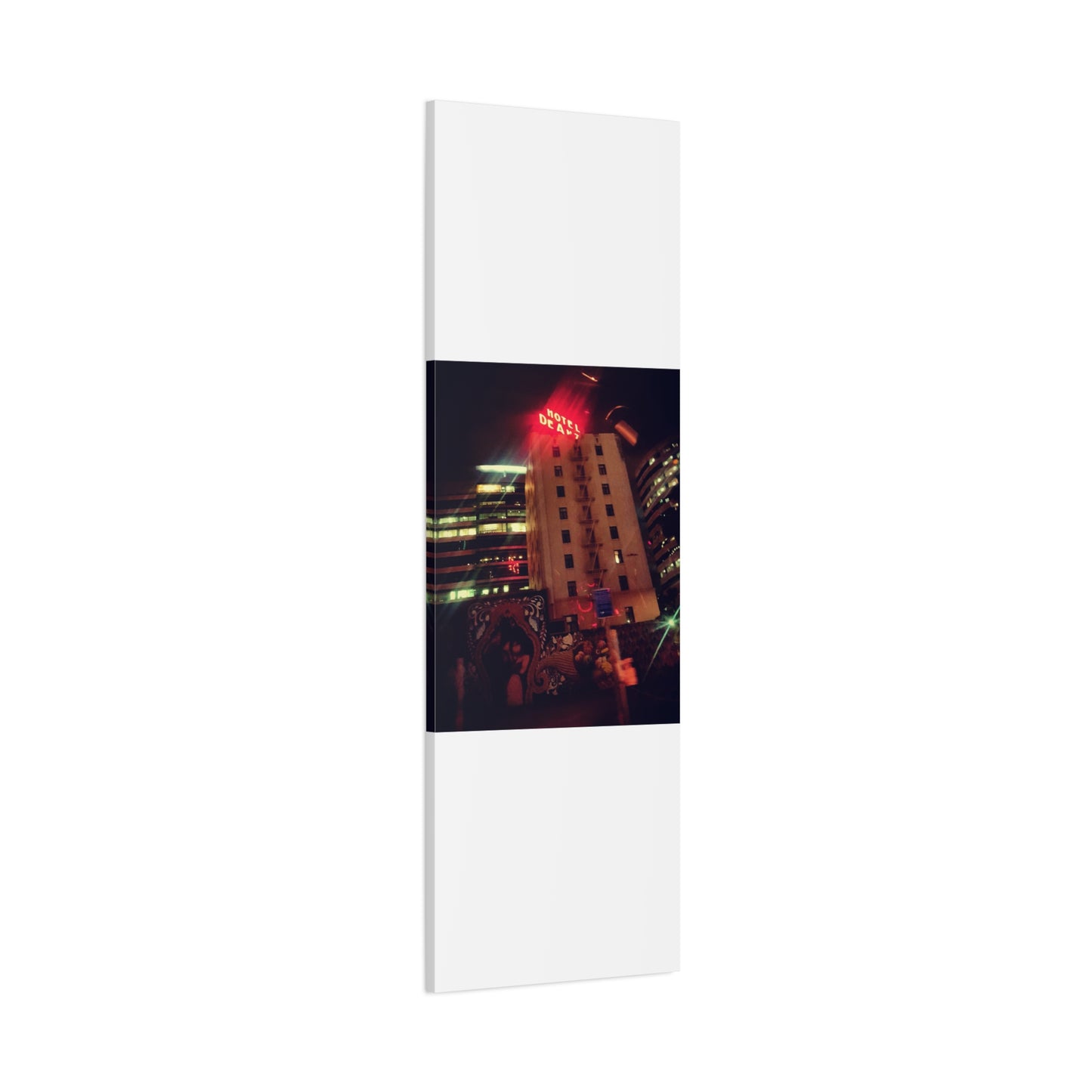 Hotel DeAnza - City Nightscape Canvas Print — Urban Street Art Building Matte Stretched 1.25"