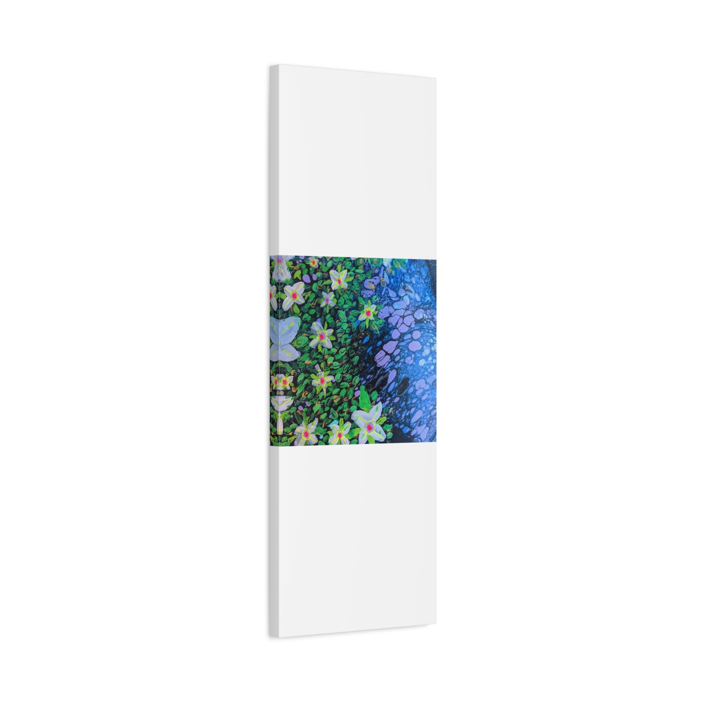 Floetrol&Flowers -  Reef Matte Canvas Wall Art — Blue & Green Abstract Flower Painting