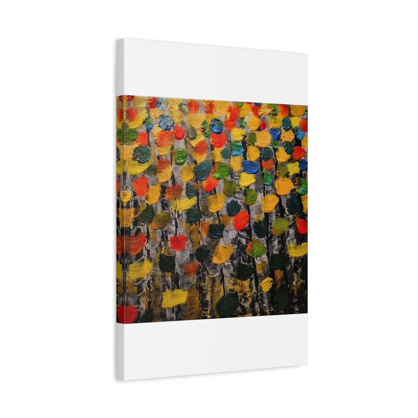 birch trees with color strokes - Abstract Color Bloom Matte Canvas Wall Art — Stretched 1.25"