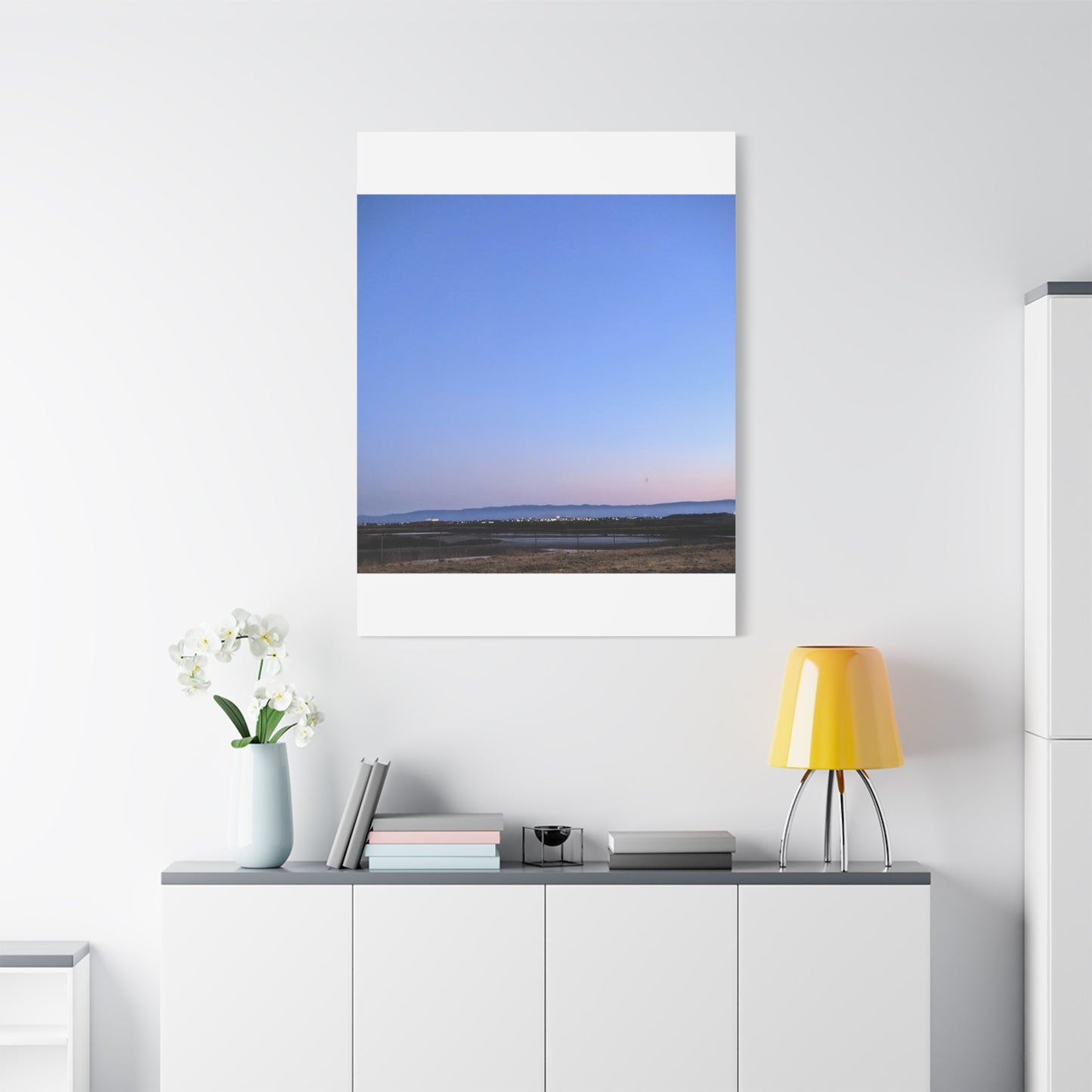Serene Blue Horizon Matte Canvas Print — Stretched Wall Art