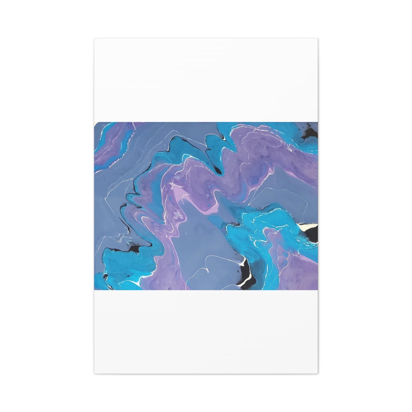 Abstract Blue & Purple Fluid Art Canvas - Matte Stretched Wall Art