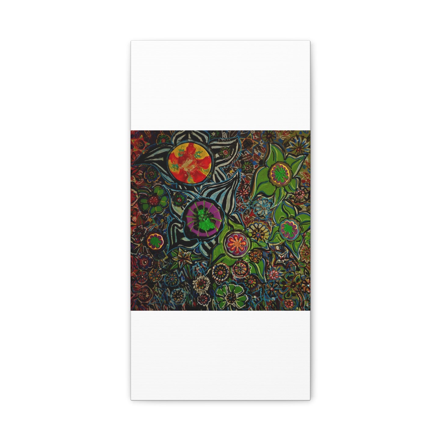 Urban_gardening-03 - Psychedelic Floral Canvas Print — Vibrant Abstract Garden Wall Art