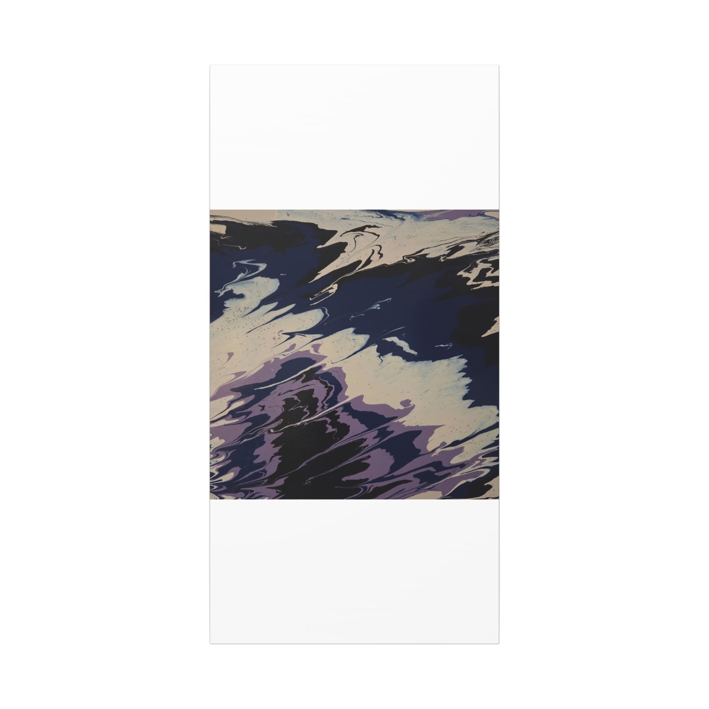 Abstract Navy & Lavender Wave Matte Stretched Canvas (1.25")