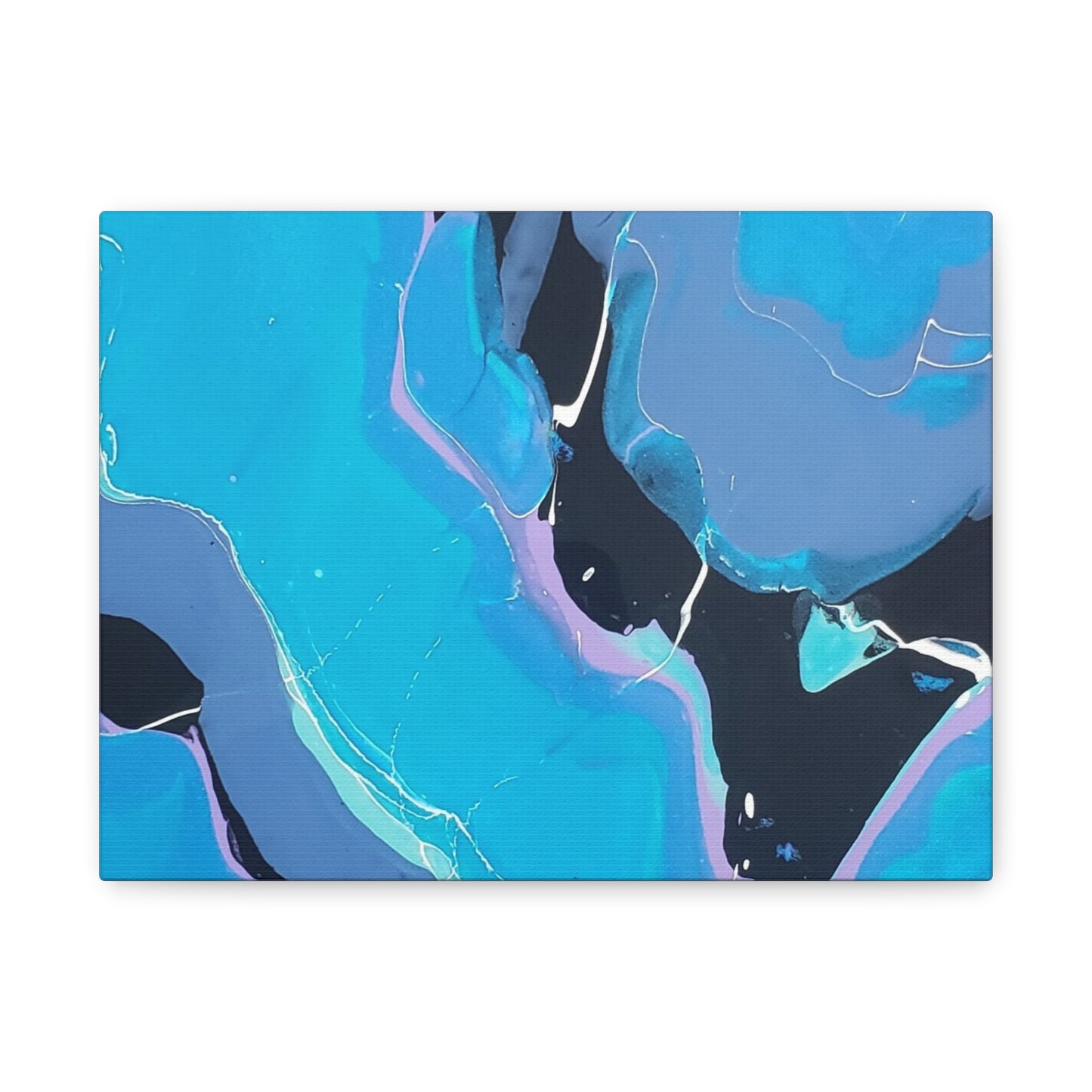 Abstract Blue Fluid Art Canvas Print — Matte Stretched Wall Art 1.25"