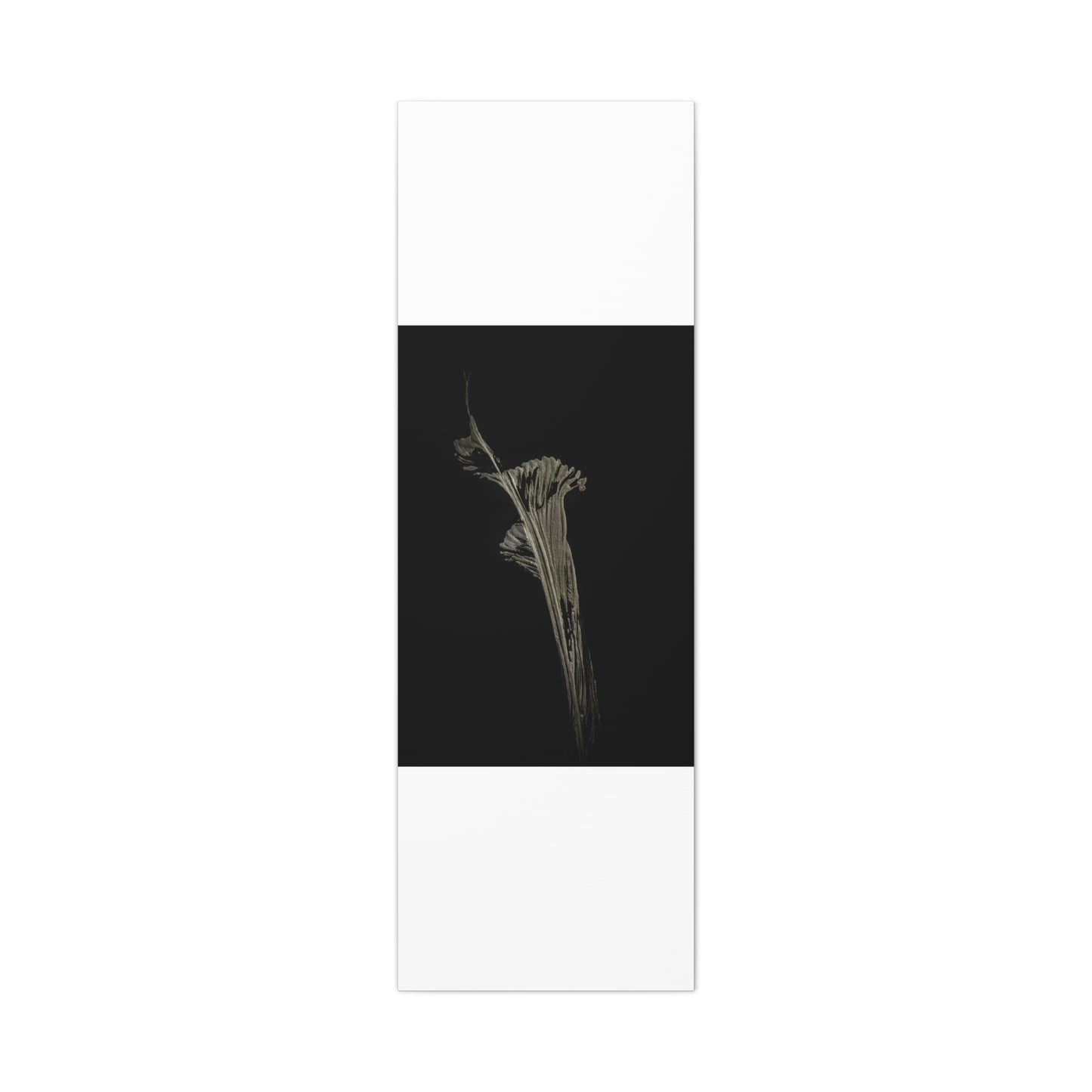 Calla Lilly - Minimalist Botanical Canvas Print — Monochrome Flower Art on Black Matte