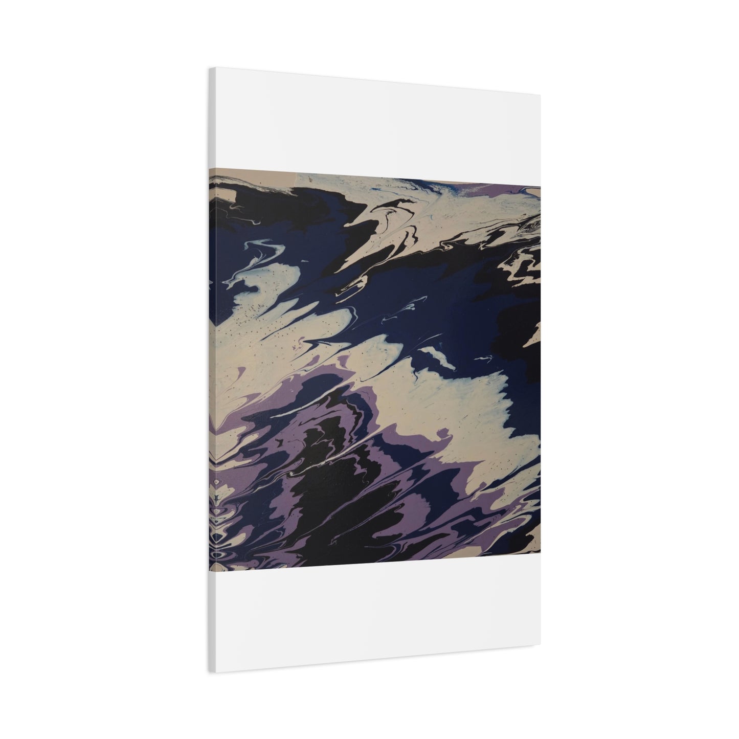 Abstract Navy & Lavender Wave Matte Stretched Canvas (1.25")