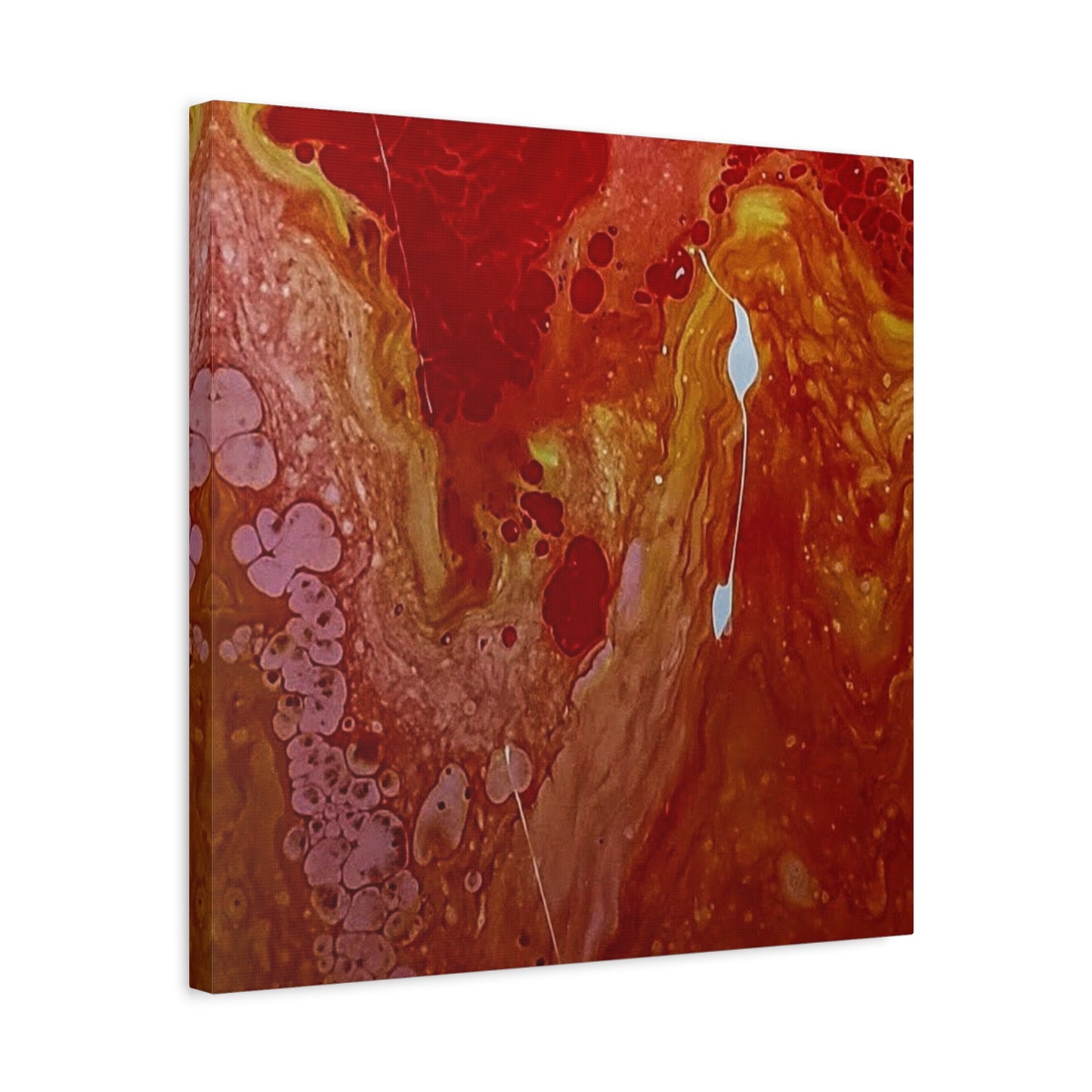 Abstract Red Fluid Art Canvas Print — Matte Stretched Wall Art