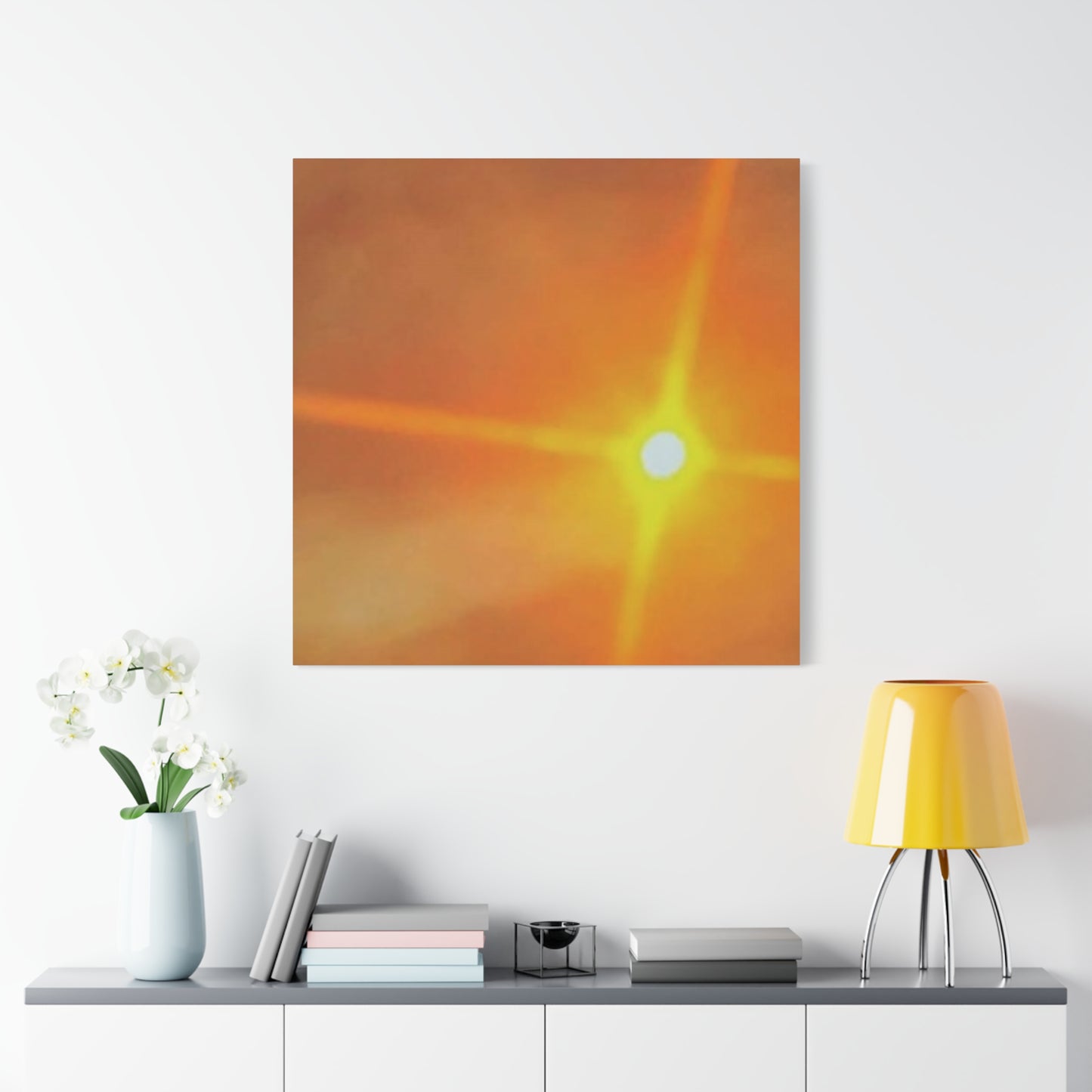 Sunburst Sunset Canvas Print — Warm Abstract Wall Art