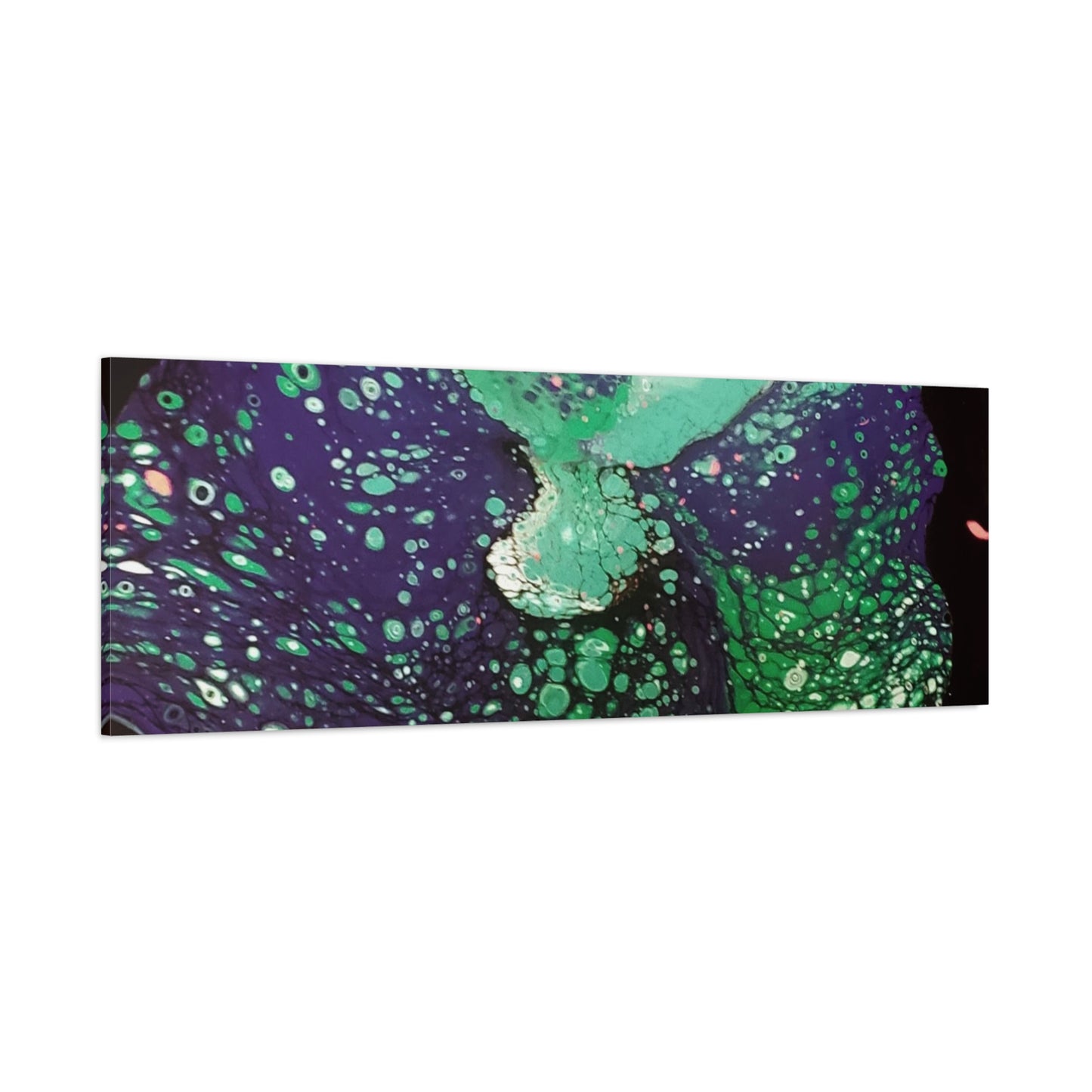 Abstract Green & Teal Fluid Art Canvas Print - Matte Stretched Wall Art