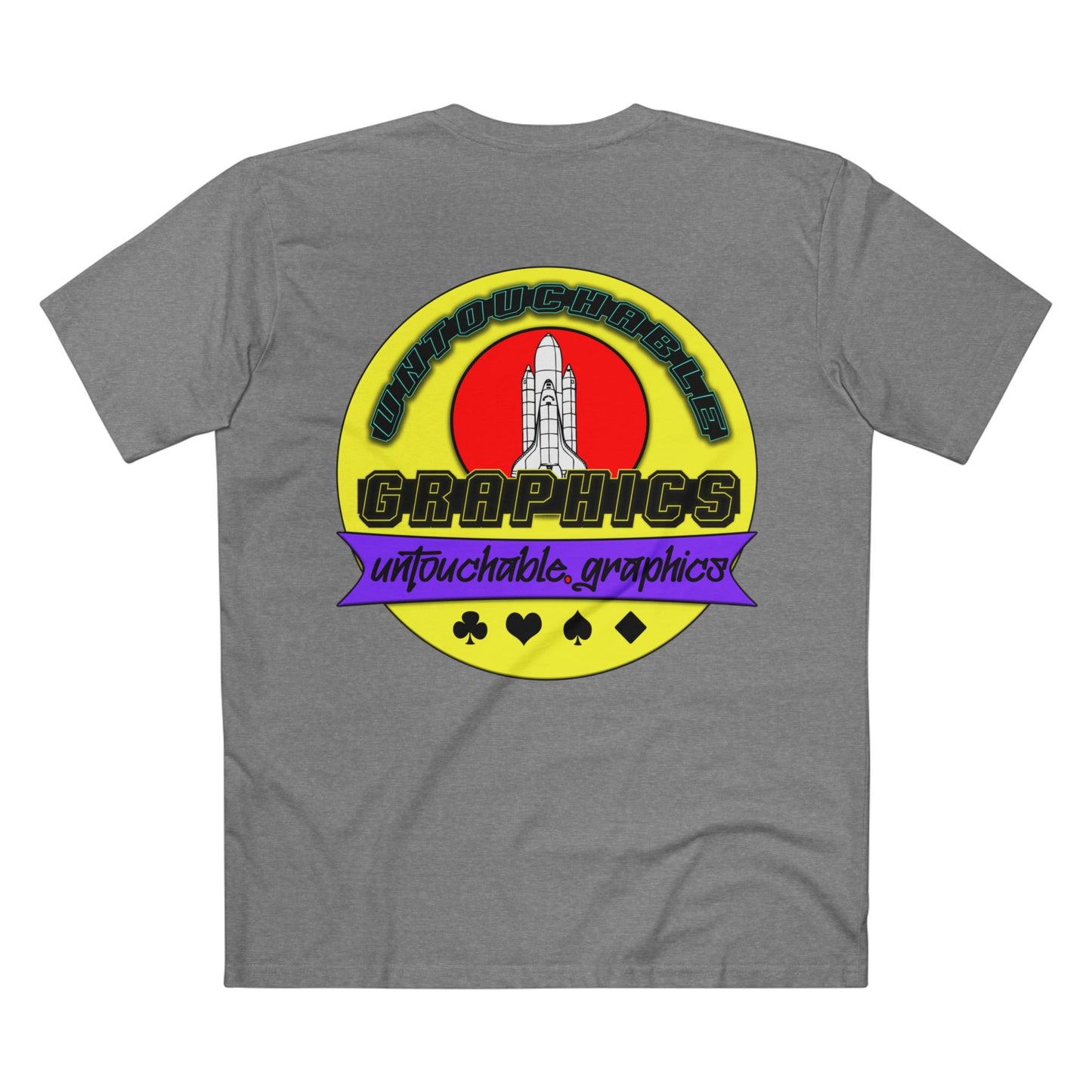 UFO Chest Pocket Tee — Retro Rocket Back Graphic Shirt