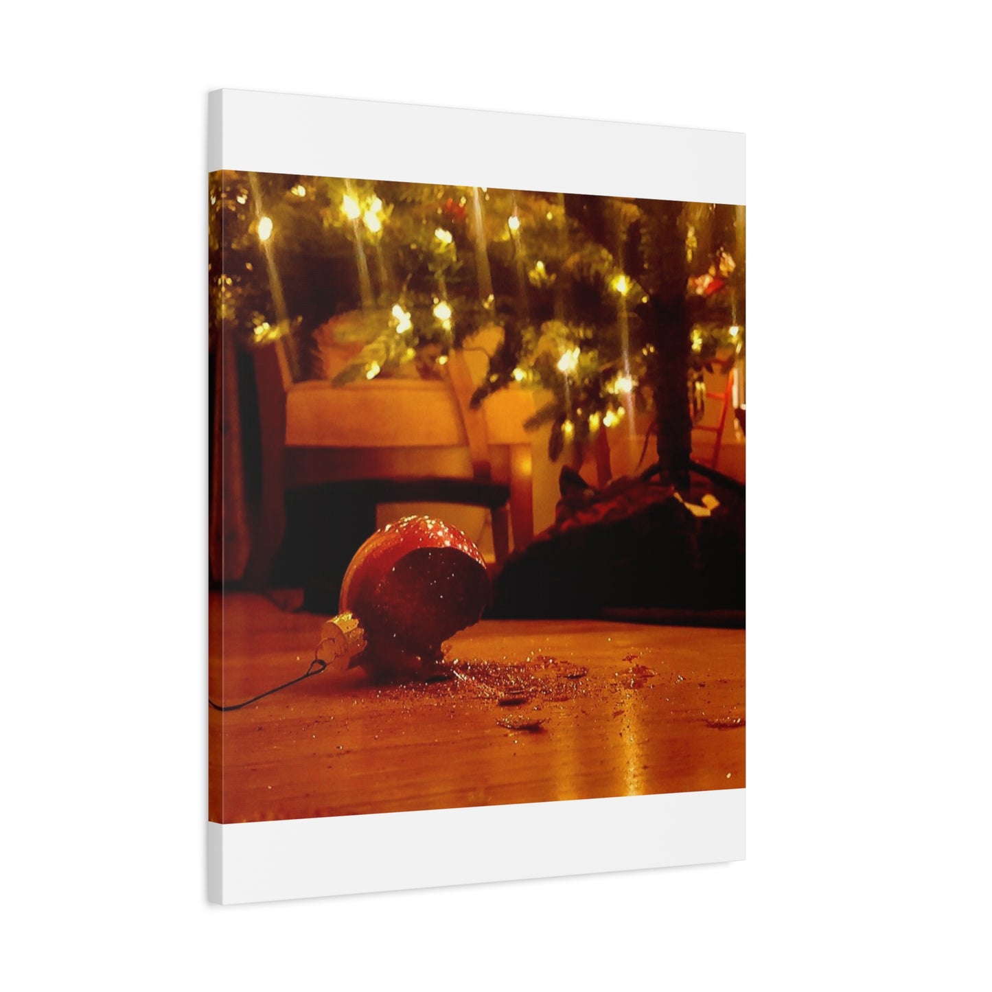 Christmas Tree Ornament Photo Canvas – Cozy Holiday Still Life Wall Art