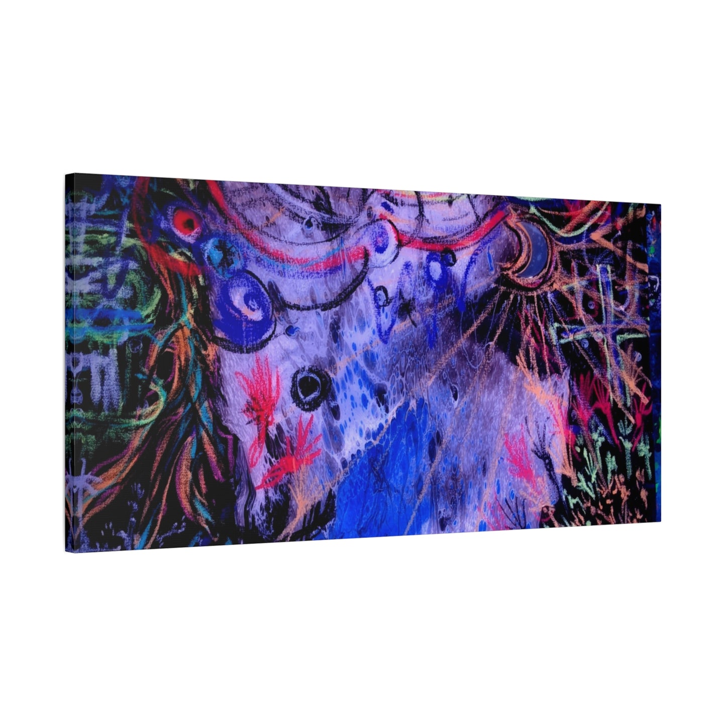 soul_extractions - Abstract Neon Canvas Art - Vibrant Psychedelic Wall Decor