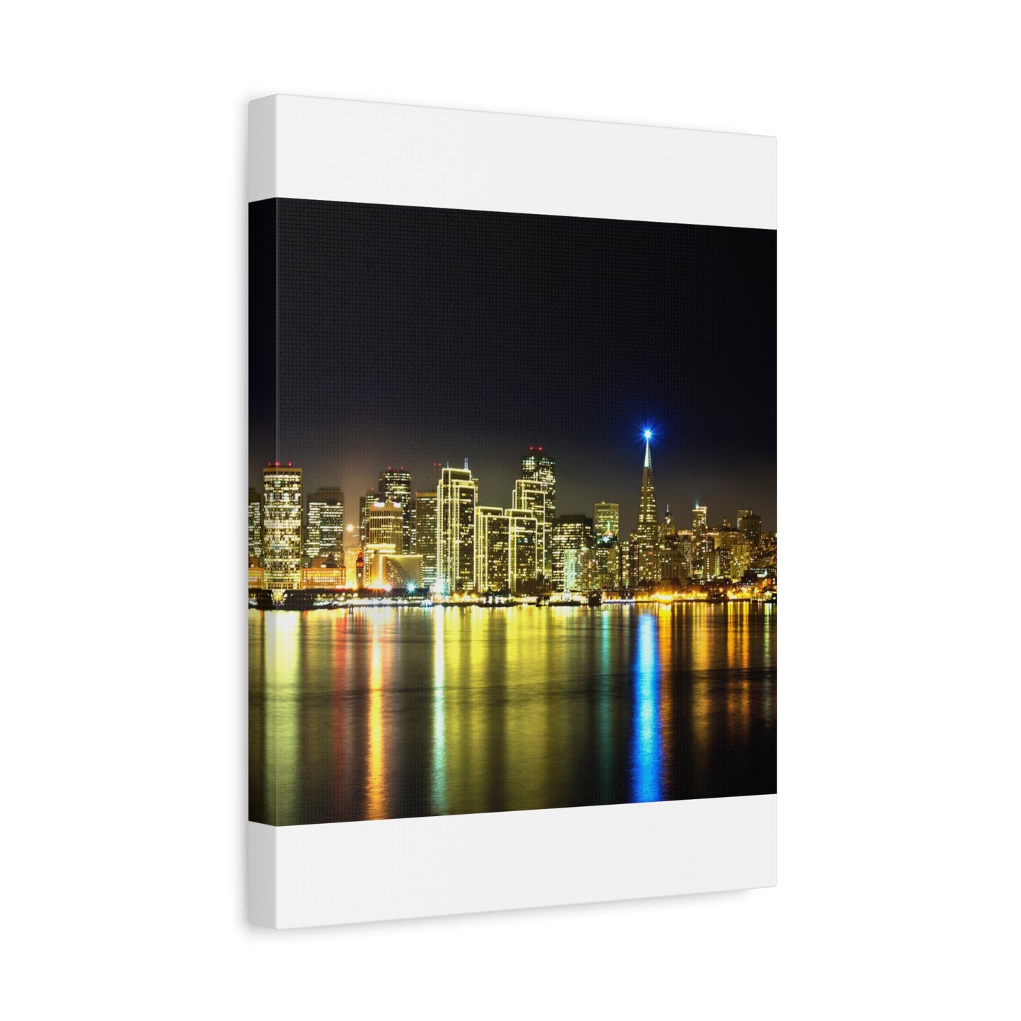 San Francisco Night Skyline Matte Canvas Print — Stretched 1.25"