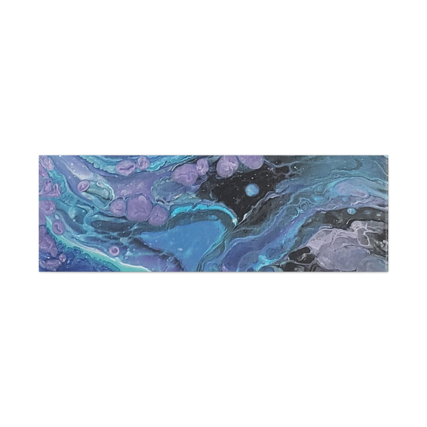 Abstract Ocean Wave Matte Canvas Print — Blue & Purple Fluid Art, Stretched 1.25"