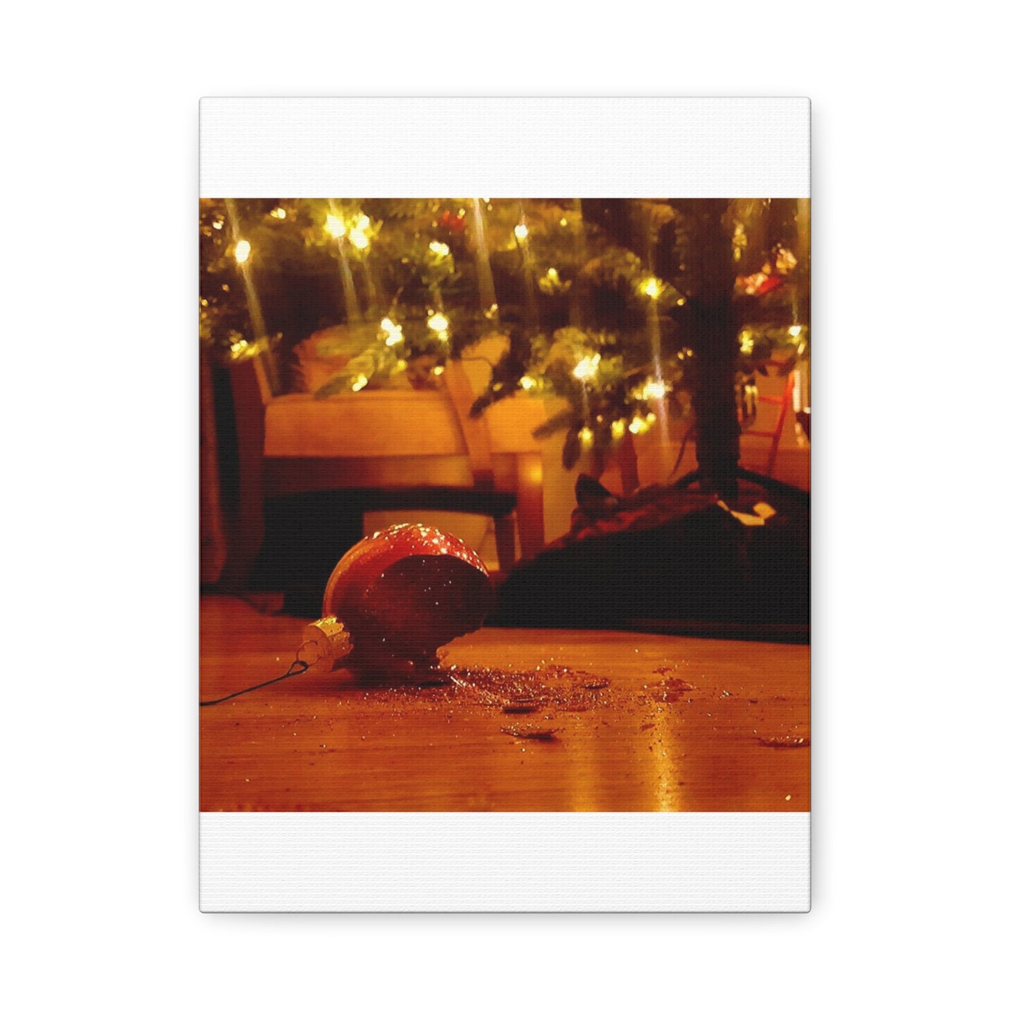 Christmas Tree Ornament Photo Canvas – Cozy Holiday Still Life Wall Art