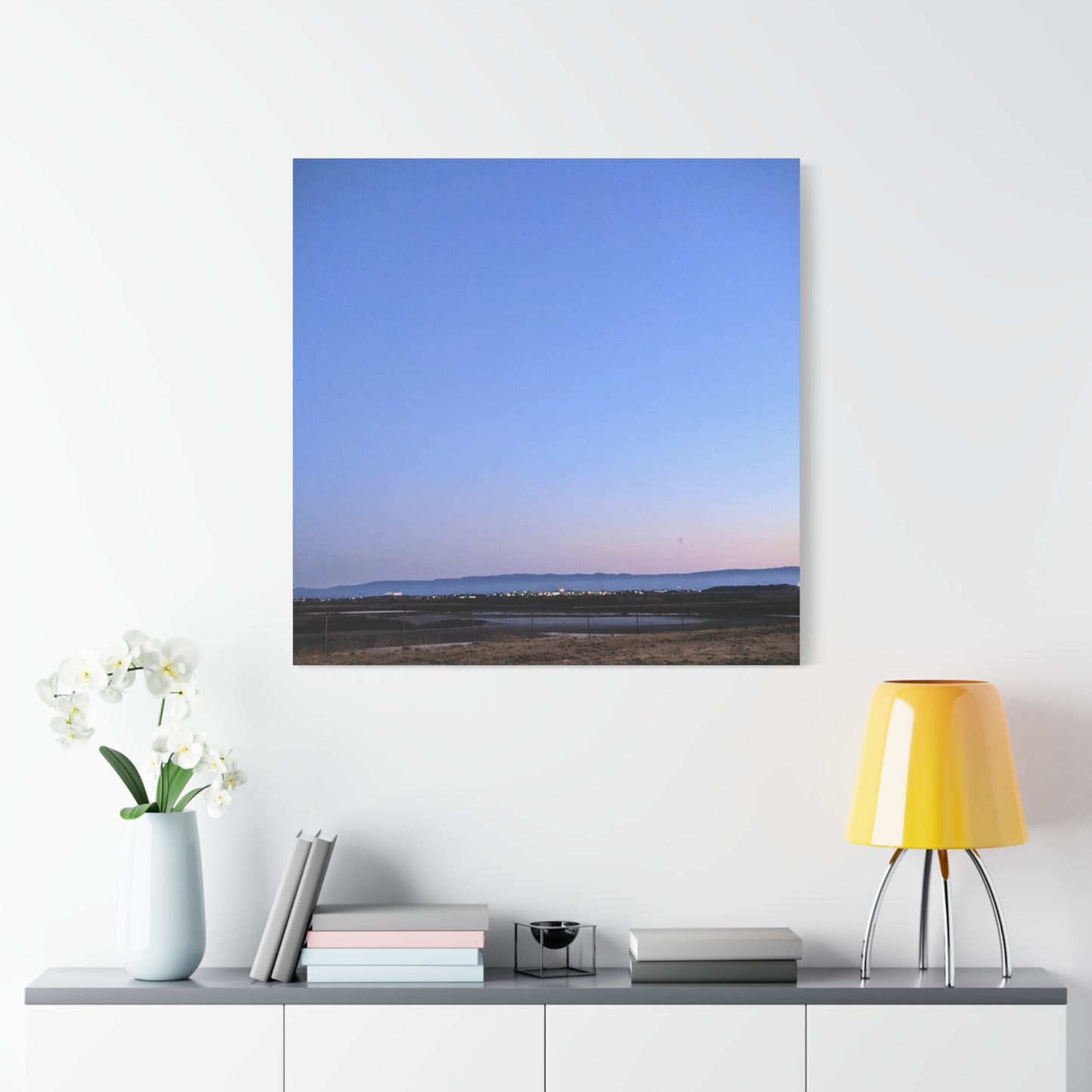 Serene Blue Horizon Matte Canvas Print — Stretched Wall Art