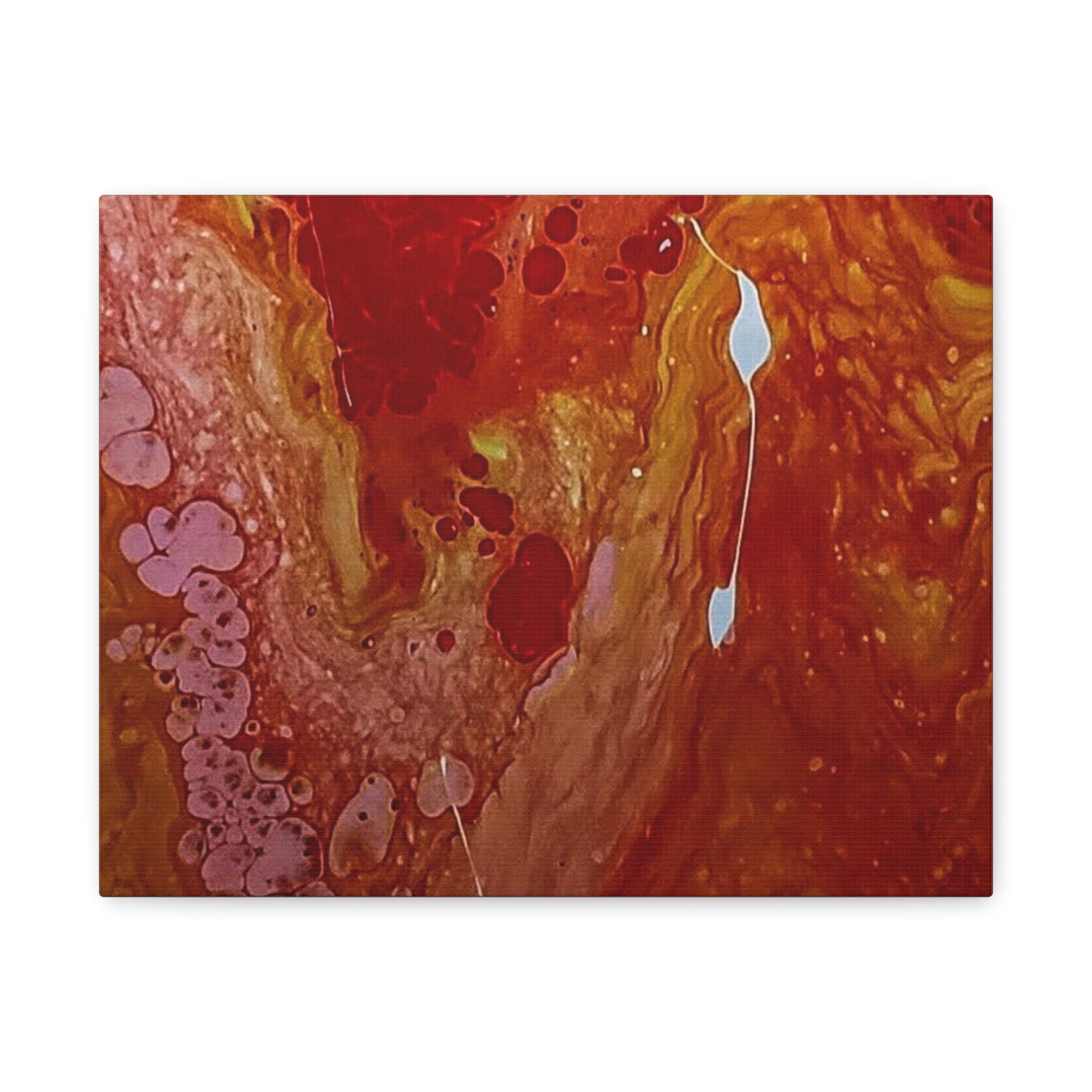 Abstract Red Fluid Art Canvas Print — Matte Stretched Wall Art