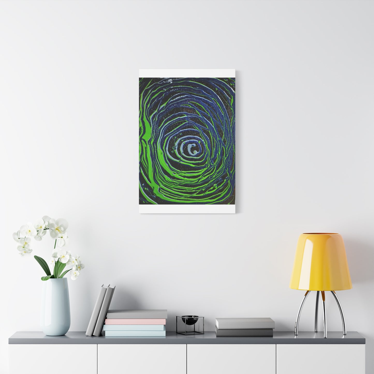 Abstract Green Swirl Matte Canvas Art — Stretched 1.25" Wall Décor
