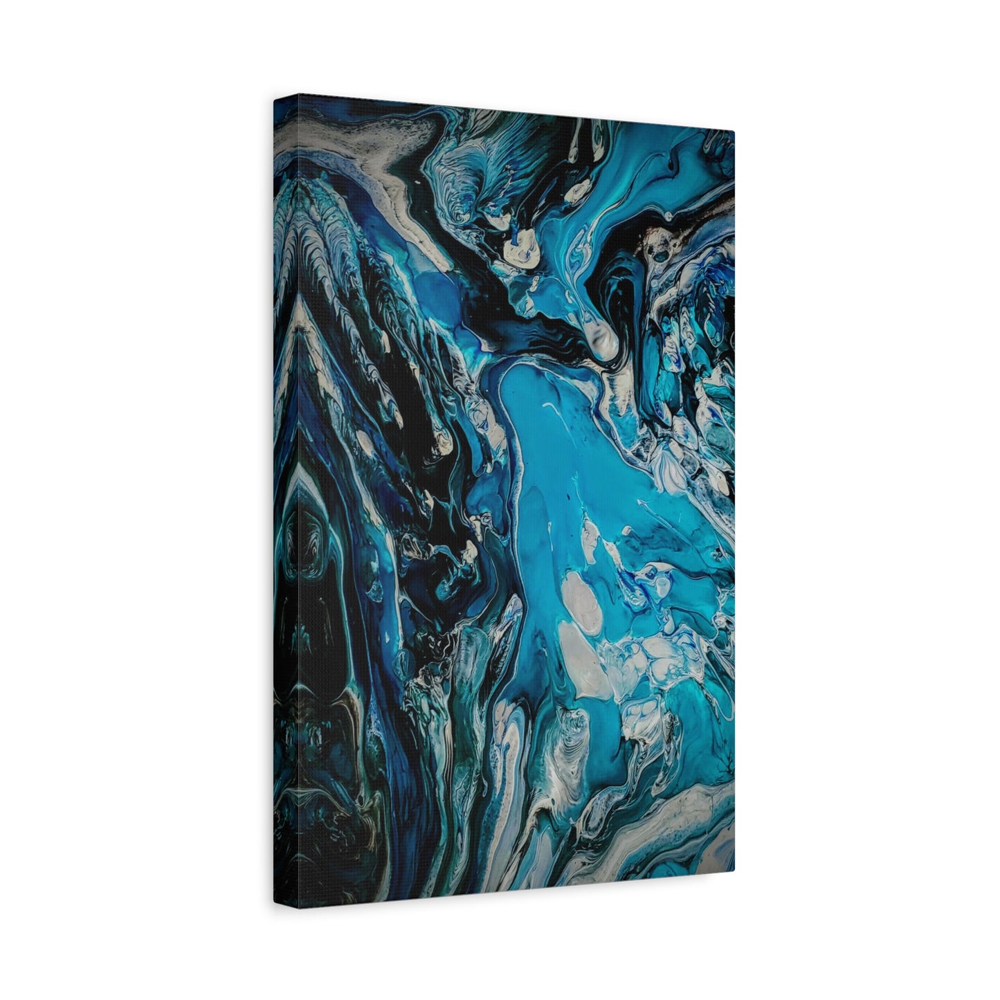 Blue Ocean Abstract Matte Canvas Print — Stretched Wall Art