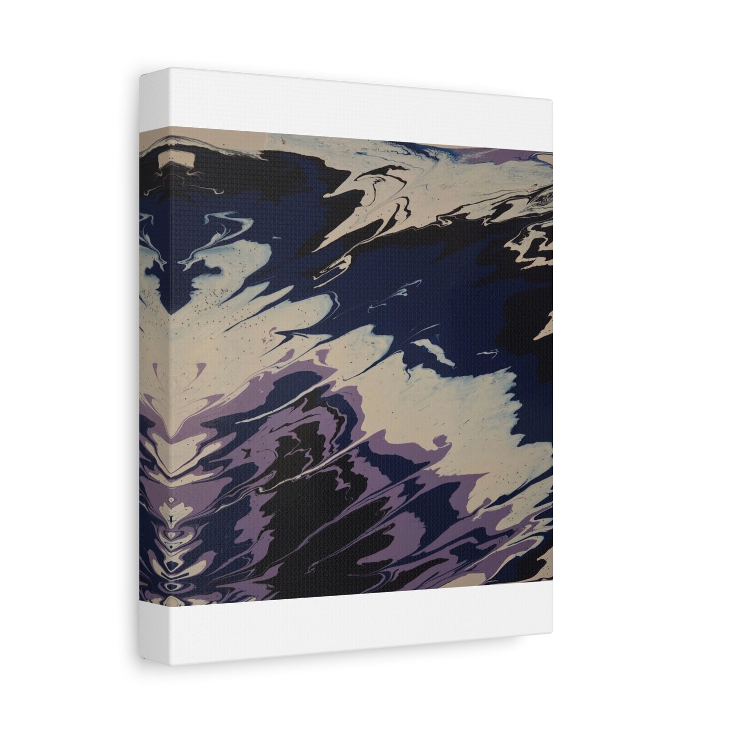 Abstract Navy & Lavender Wave Matte Stretched Canvas (1.25")