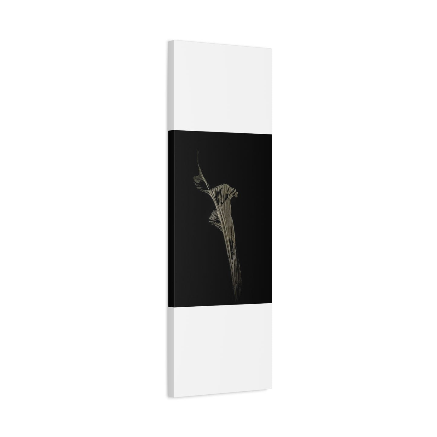 Calla Lilly - Minimalist Botanical Canvas Print — Monochrome Flower Art on Black Matte