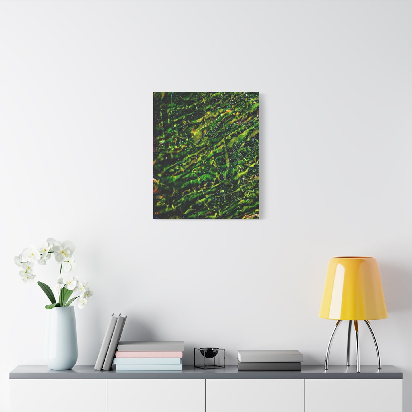 Confessions - Abstract Green Texture Canvas - Matte Stretched Wall Art