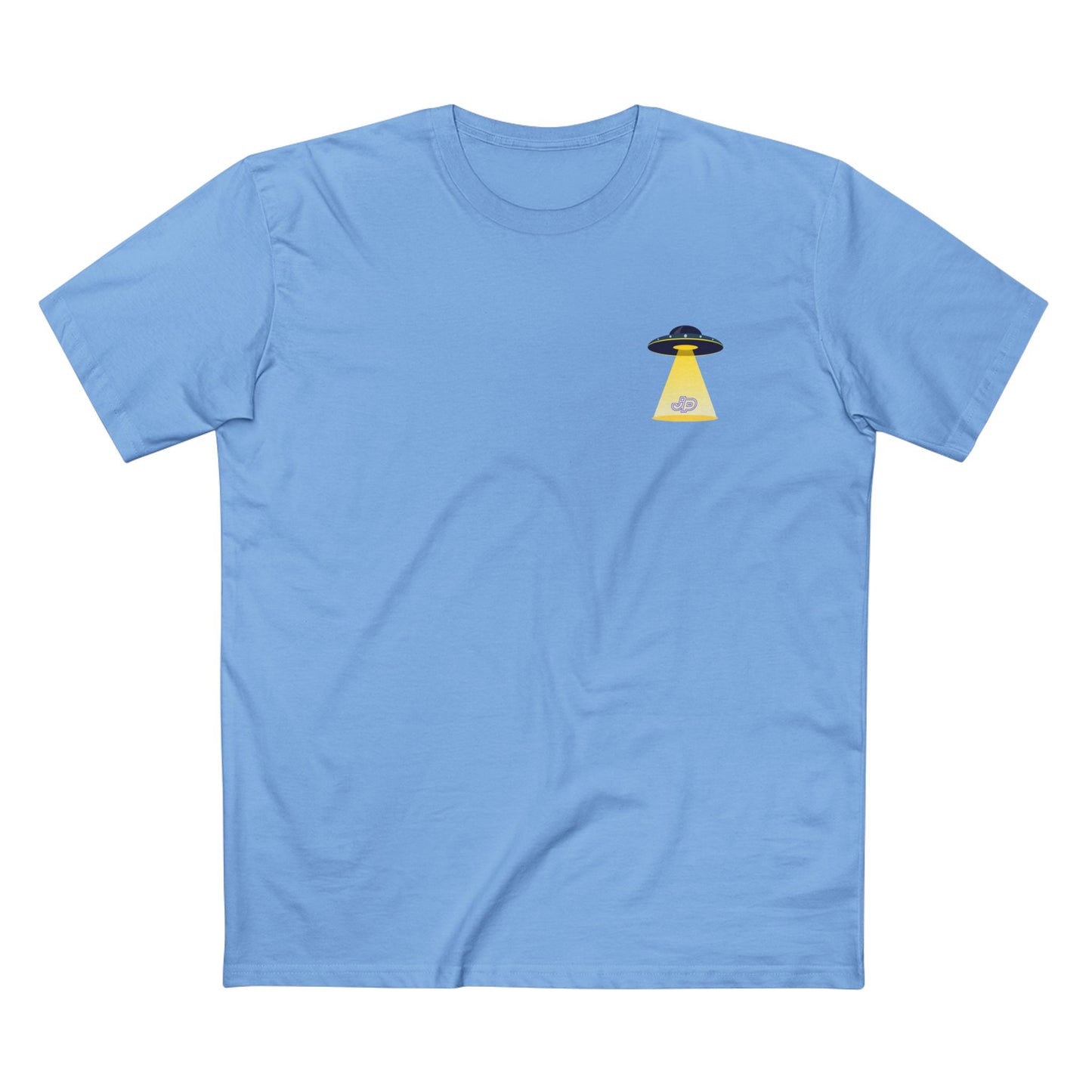 UFO Chest Pocket Tee — Retro Rocket Back Graphic Shirt
