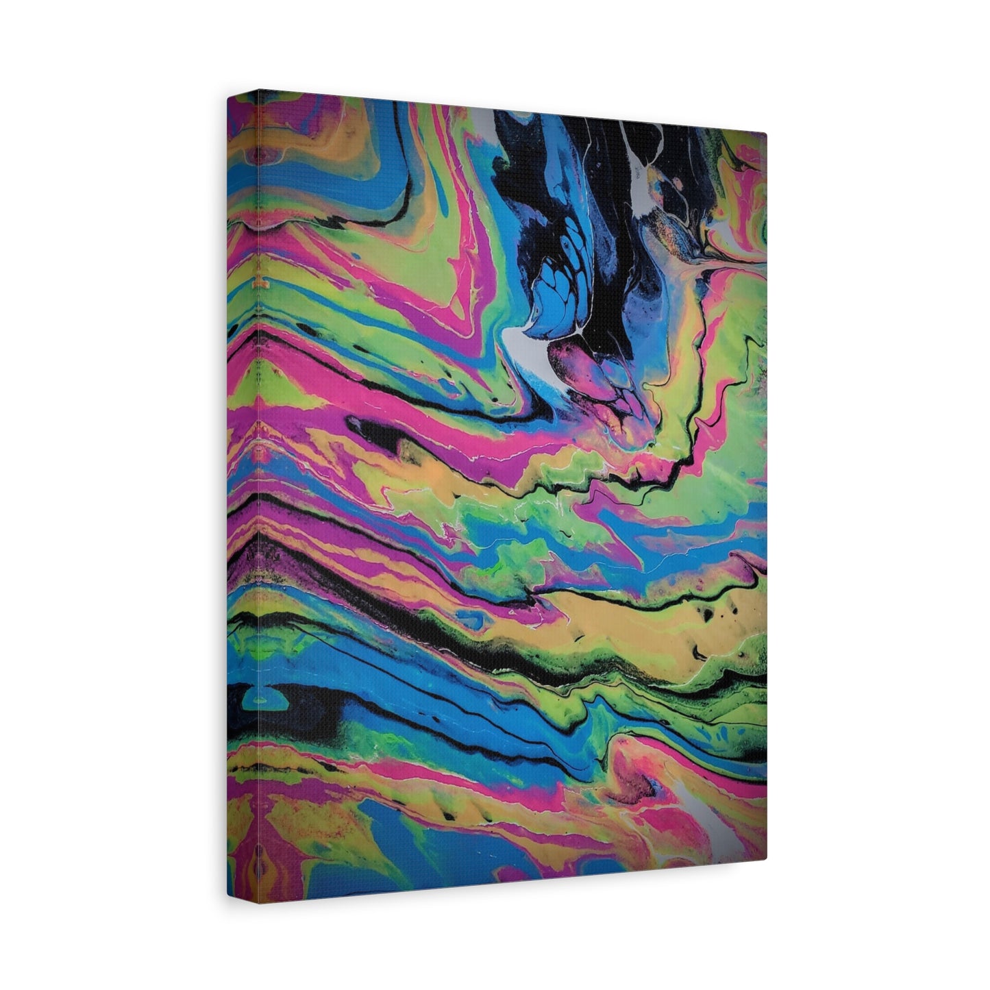 Abstract Neon Fluid Art Canvas Print — Vibrant Psychedelic Wall Decor