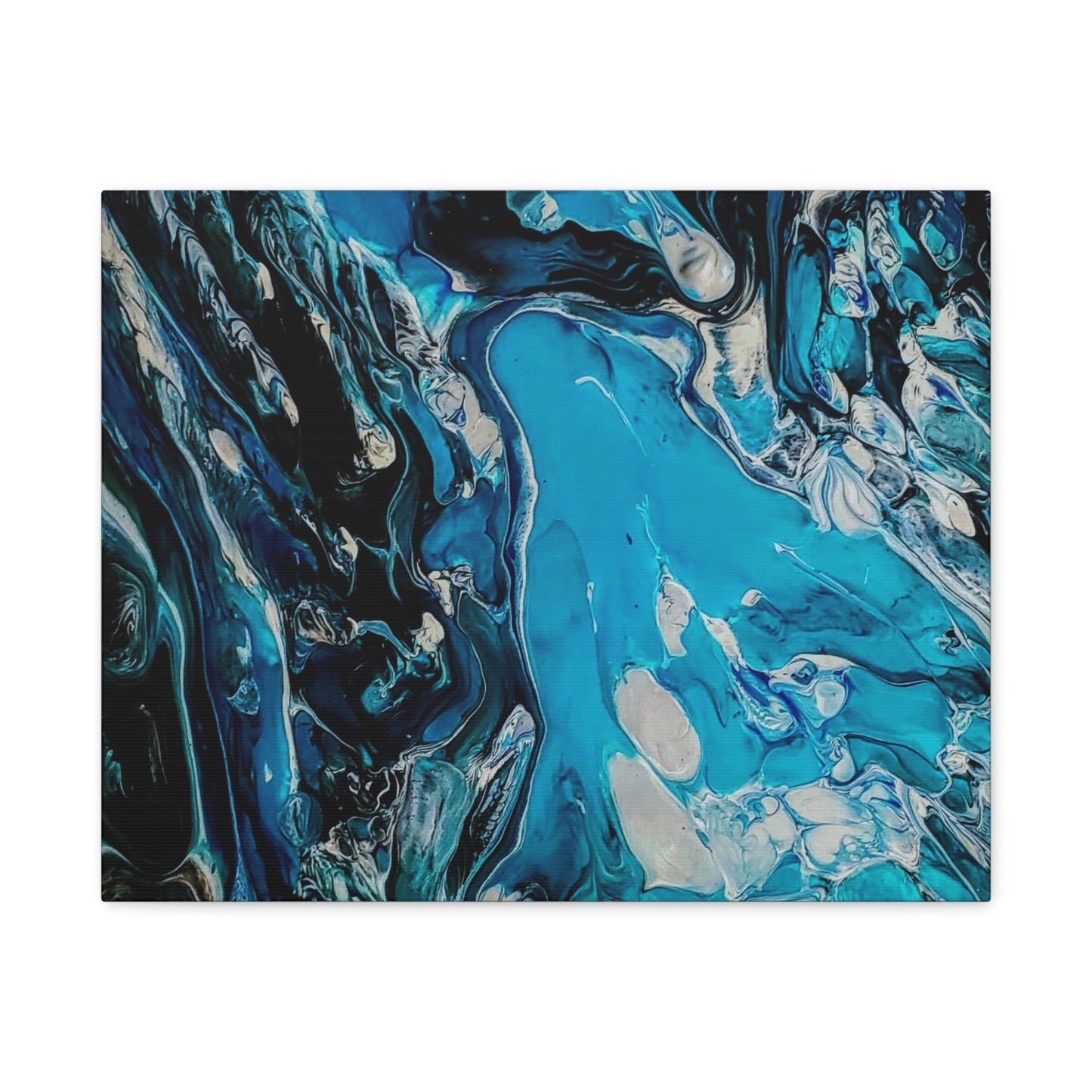 Blue Ocean Abstract Matte Canvas Print — Stretched Wall Art