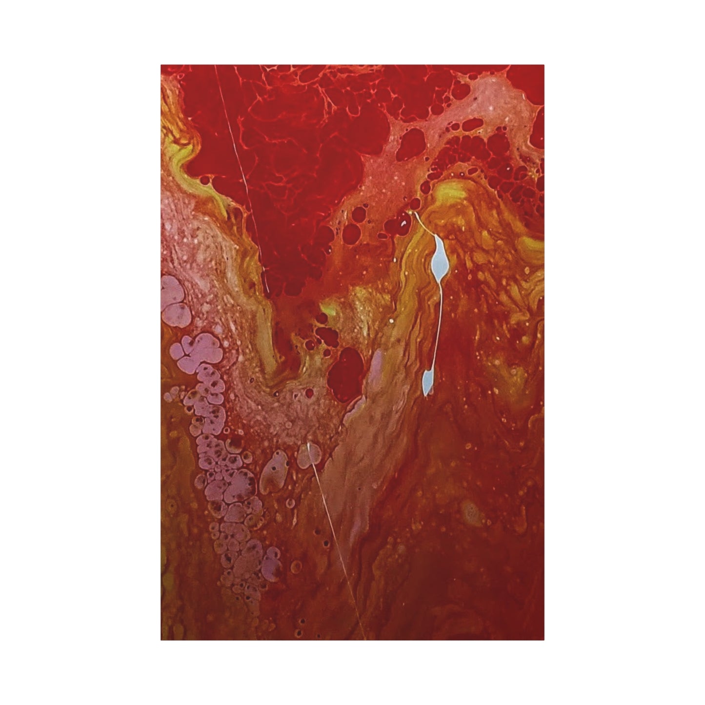 Abstract Red Fluid Art Canvas Print — Matte Stretched Wall Art