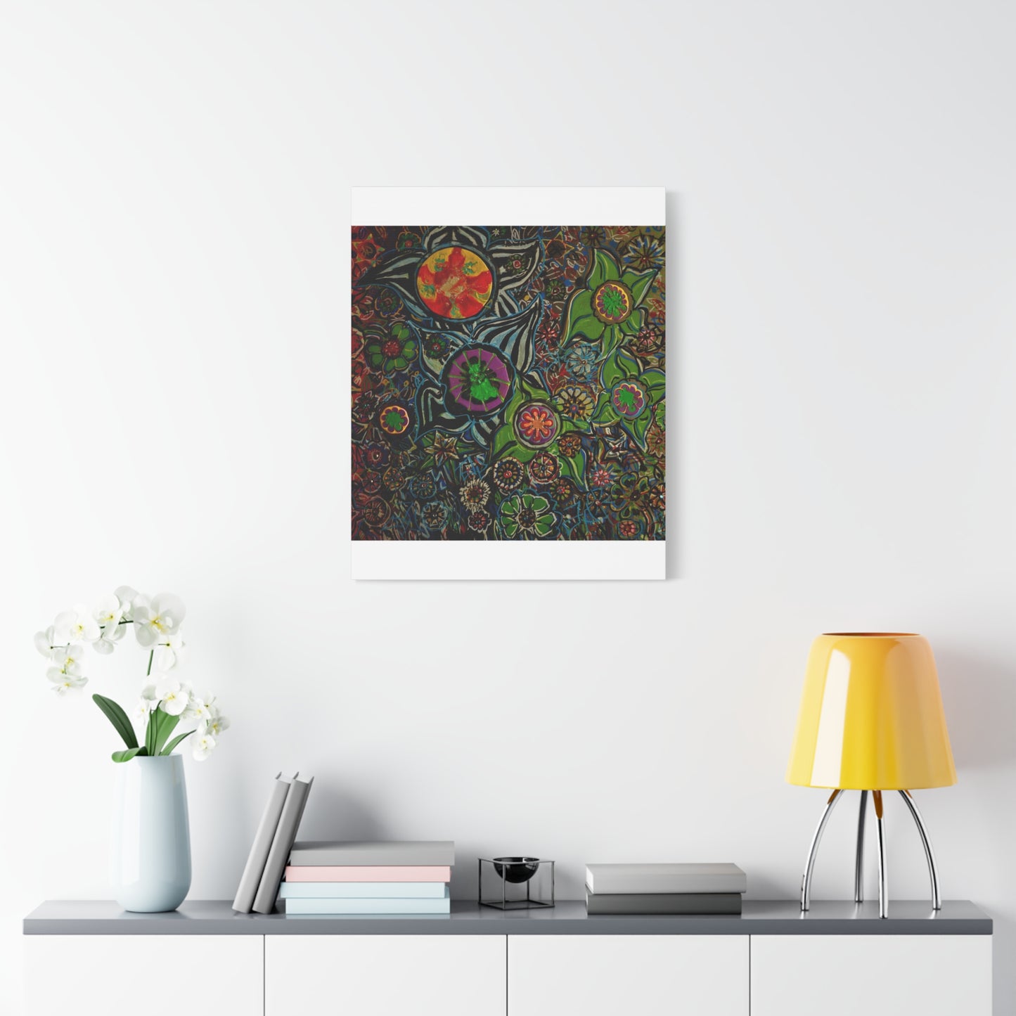 Urban_gardening-03 - Psychedelic Floral Canvas Print — Vibrant Abstract Garden Wall Art