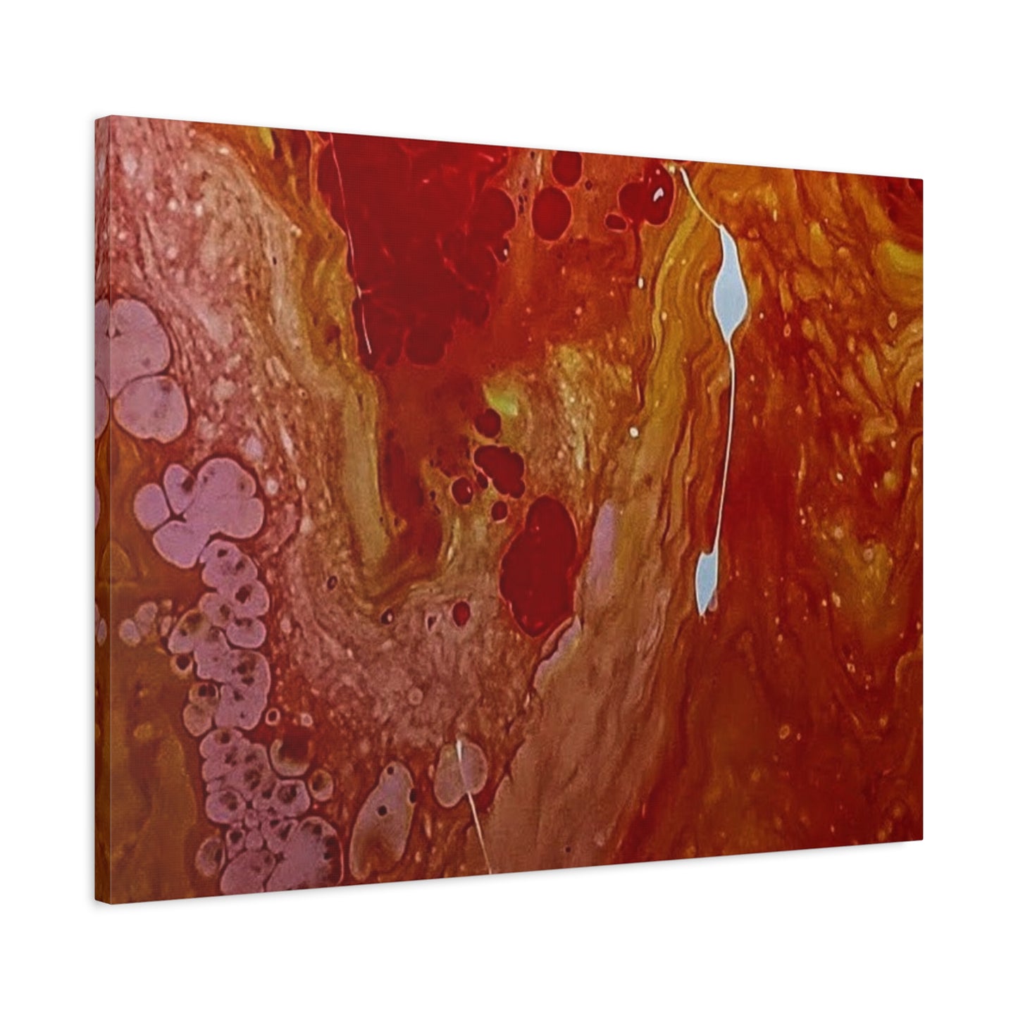 Abstract Red Fluid Art Canvas Print — Matte Stretched Wall Art