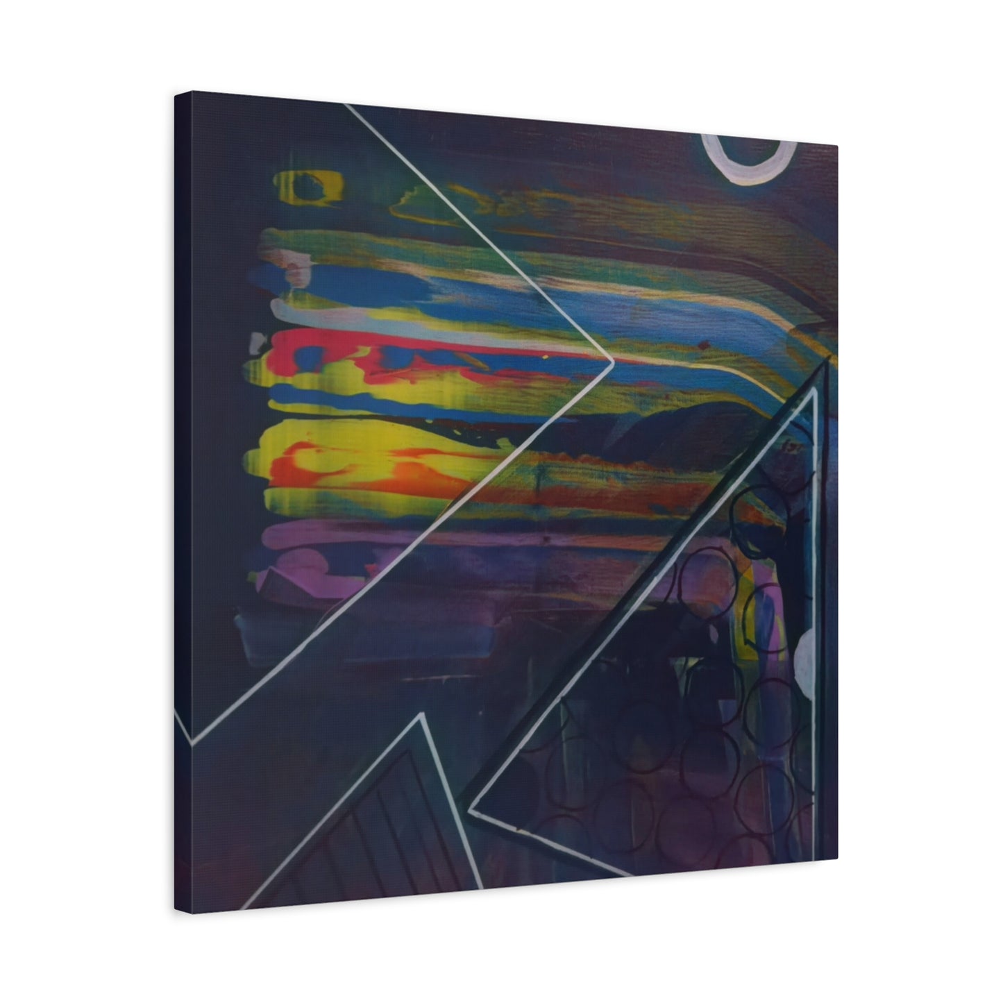Abstract Geometric Canvas Art - 2025 astronomy – Colorful Drip Triangle Stretched Canvas