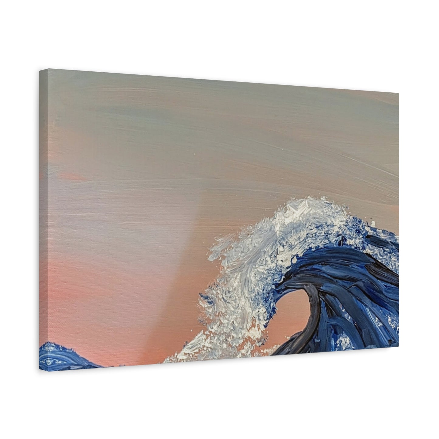 California_Coast - Ocean Wave Canvas Art — Blue Wave Seascape Matte Stretched Canvas
