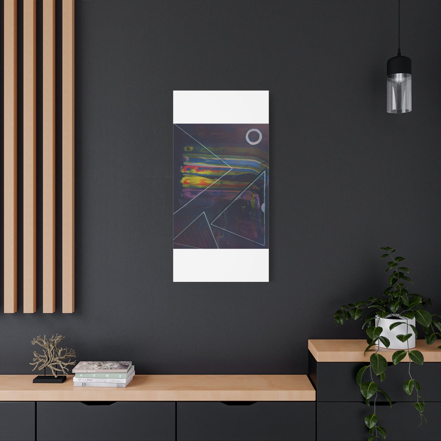 Abstract Geometric Canvas Art - 2025 astronomy – Colorful Drip Triangle Stretched Canvas