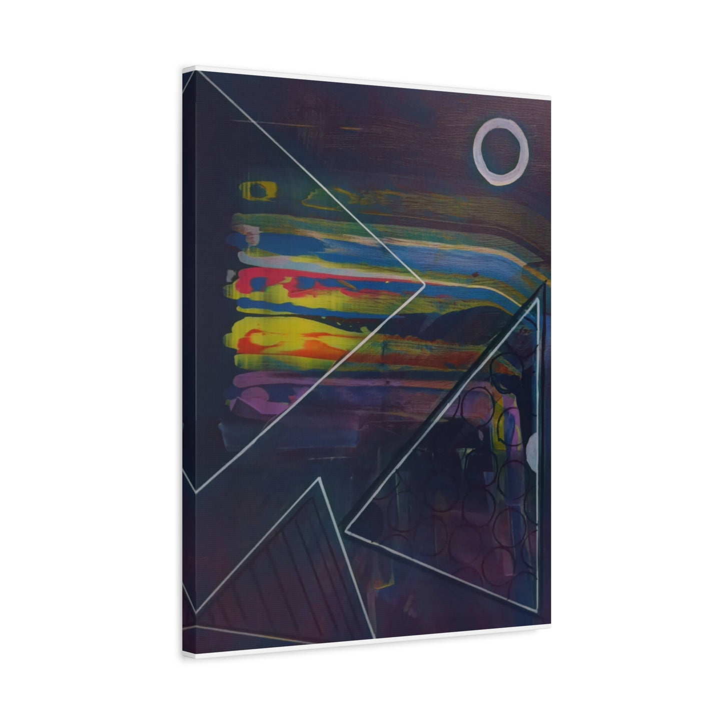 Abstract Geometric Canvas Art - 2025 astronomy – Colorful Drip Triangle Stretched Canvas